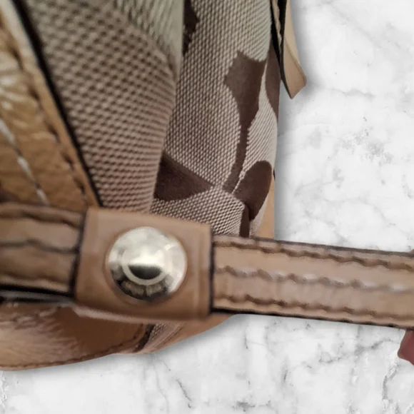 Coach Timeless Signature Canvas and Leather Barrel Bag Style 12430 - Picture 6 of 16